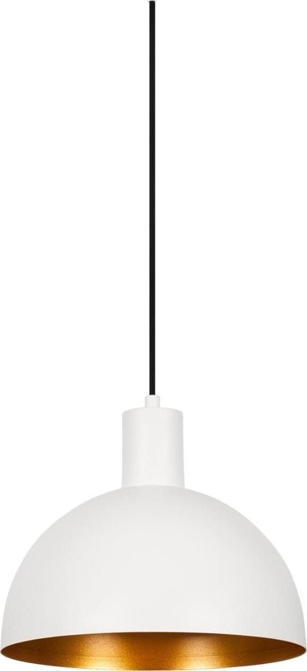 Retro Metal Beyaz içi Gold Dekoratif Kafe Mutfak Rustik Tekli Sarkıt Avize çap:30 cm - Image 1