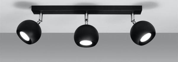 Rsylight Retro Siyah 180 Derece Hareketli Modern Spor 3 Lü Led spot Avize Beyaz Ampullü - Image 1