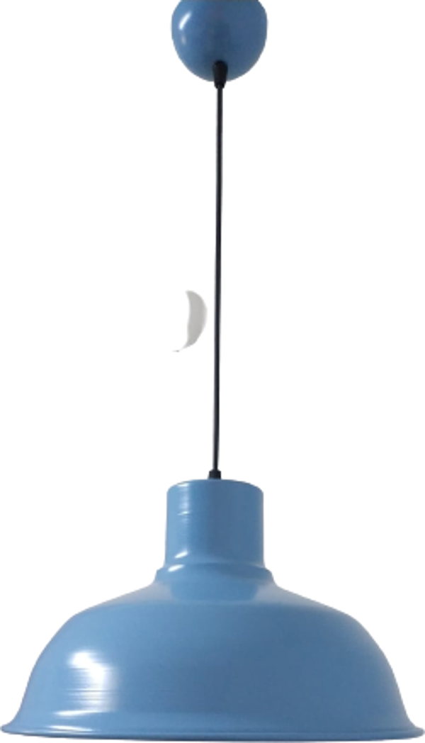 Retro Metal Mavi Dekoratif Tekli Kafe Mutfak Çocuk Odası Sarkıt Avize Çap:30 cm - Image 1