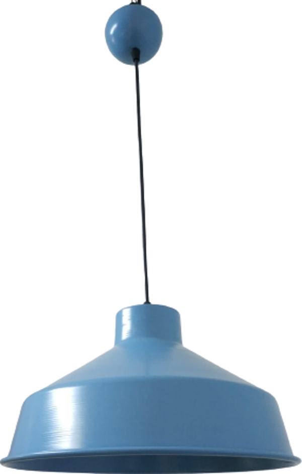 Retro Metal Mavi Dekoratif Tekli Kafe Mutfak Çocuk Odası Sarkıt Avize Çap:30 cm - Image 1