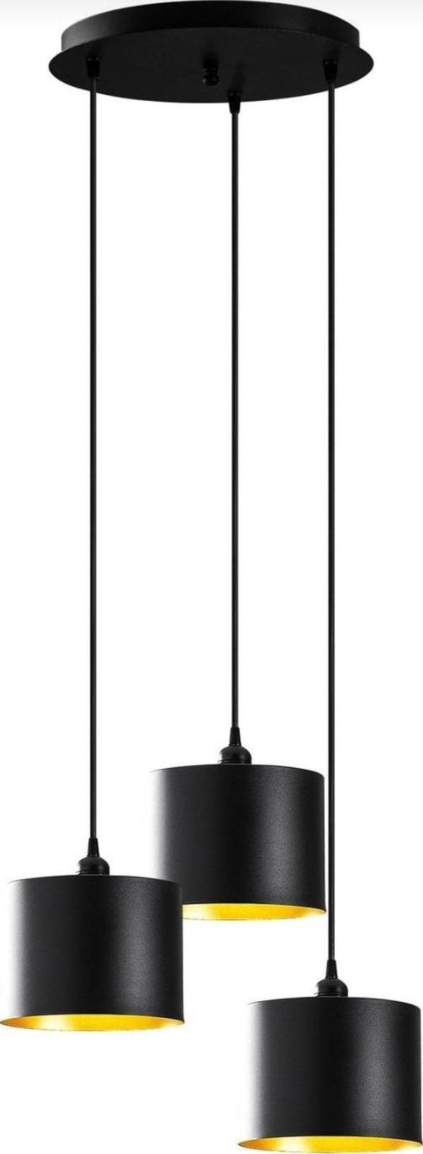 Retro Metal Siyah 3 Lü Dekoratif Rustik Sarkıt Avize Çap:30 cm - Image 1