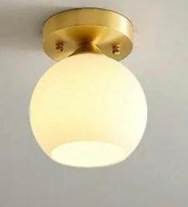 Rsylight Rustik Dekoratif Metal Modern Eskitme Opal Beyaz Camlı Tekli  Avize  - Image 1