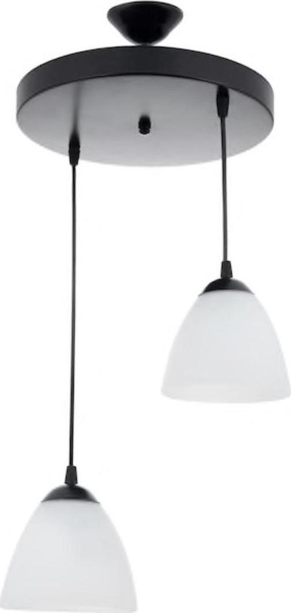 Rys Retro Metal 2 li Opal Camlı Modern Sarkıt Avize Çap:30 cm - Image 1