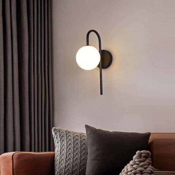 Ryslight Siyah Modern Opal Camlı Dekoratif Rustik Duvar  Aplik - Image 1