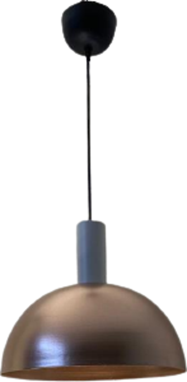 Dylight Retro Bakır Metal Dekoratif Tekli Kafe Mutfak Aydınlatma Avize Çap:30 cm - Image 1