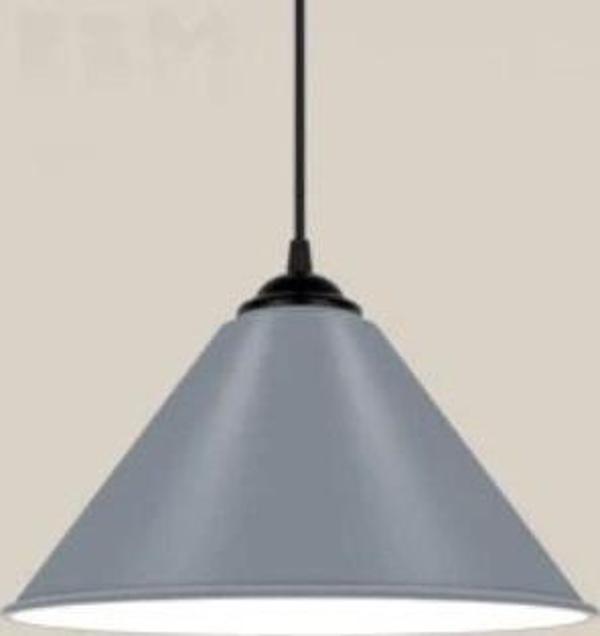 Rys Retro Metal Dekoratif Rustik Kafe Mutfak Aydınlatma Gri Tekli Sarkıt Avize Çap:30 Cm - Image 1