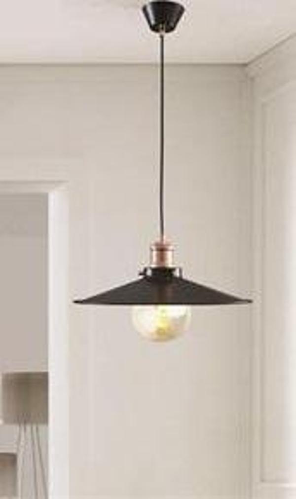 Rys Retro Metal Dekoratif Rustik Tekli Sarkıt Avize çap:40 cm - Image 1