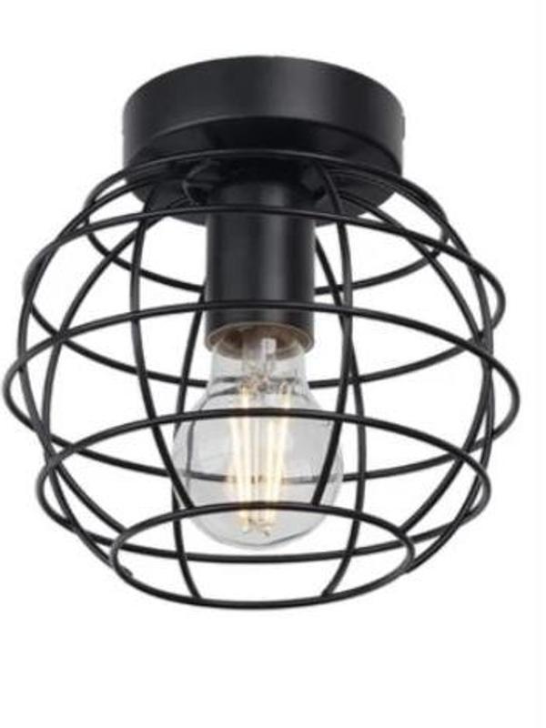 Dylight Retro Metal 1 Li Siyah Tavan Plofyoner Kafes Rustik Avize - Image 1
