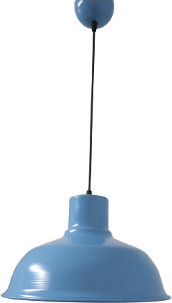 Rys Retro Metal Mavi Dekoratif Tekli Kafe Mutfak Çocuk Odası Sarkıt Avize Çap:30 cm - Image 1