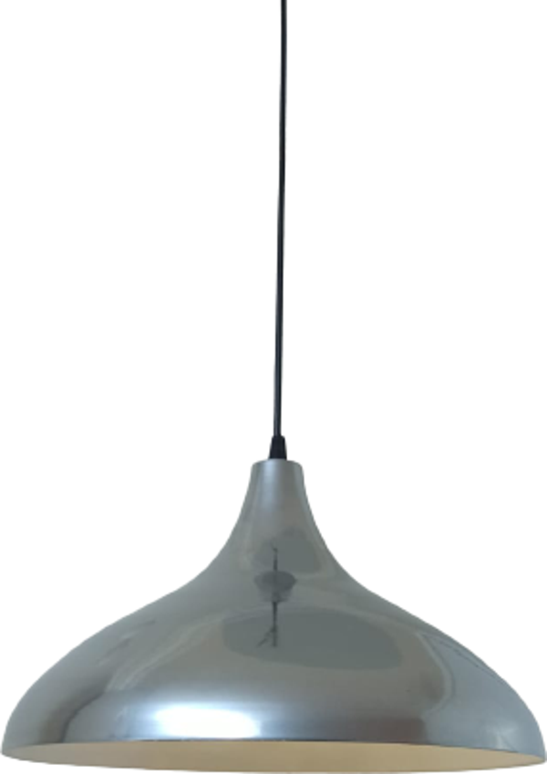 Dylight Retro Metal Dekoratif Rustik Kafe Mutfak Aydınlatma Krom içi Beyaz Sarkıt Avize Çap:35 cm - Image 1