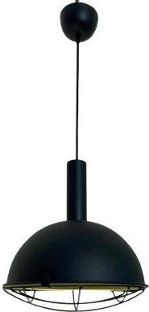 Dylight Retro Metal Dekoratif Rustik Kafesli Siyah Tekli Sarkıt Avize Çap 30 cm - Image 1