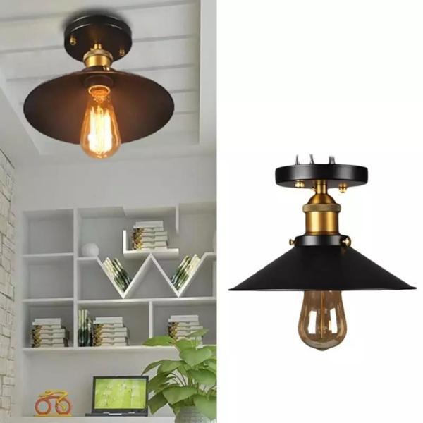 Dylight Retro Metal Dekoratif Siyah Tavan Plofyoner Avize Çap. 23 cm - Image 1