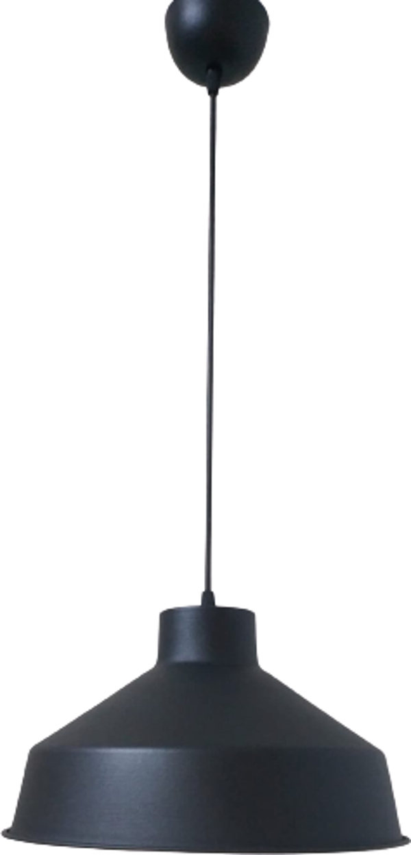 Rys Retro Metal Siyah Dekoratif Siyah İçi Siyah Kafe Mutfak Avize Çap:30 cm - Image 1