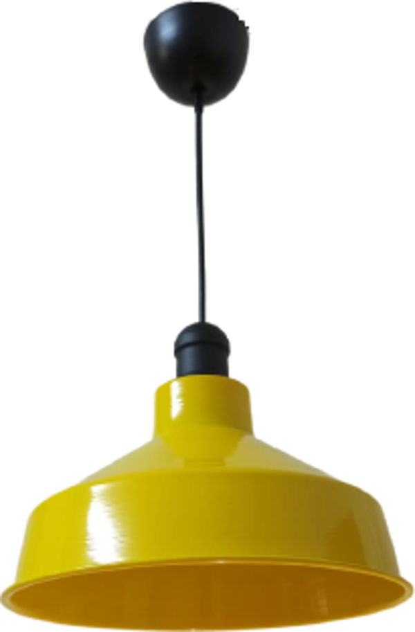 Dylight Retro Metal Sarı Dekoratif Tekli Sarkıt Avize Cafe Mutfak Aydınlatma Çap:30 cm - Image 1
