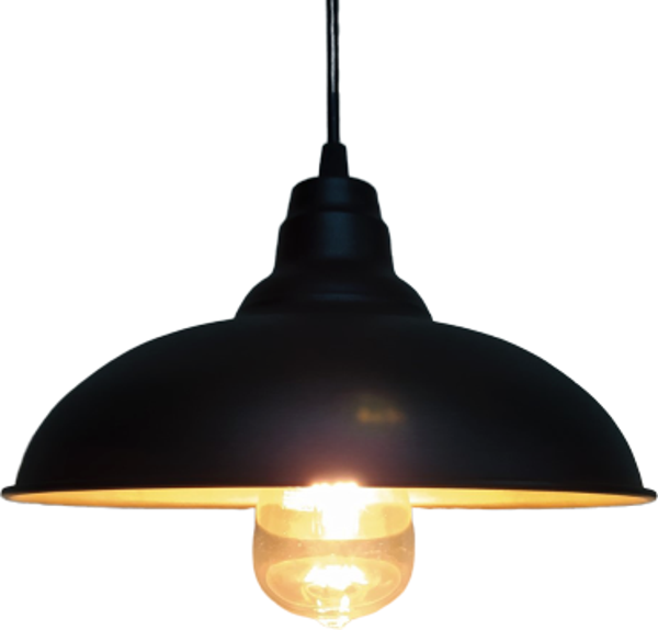 Retro Metal Sarkıt Avize Rustik Tekli Sarkıt Siyah İçi Sarı - Image 1