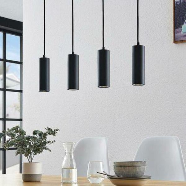 Rsylight Masa Üstü 4 Lü Led Avize Siyah Led Spot Bar Ve Tezgah Üstü Led Avize Panasonıc Günışığı Ampullü - Image 1