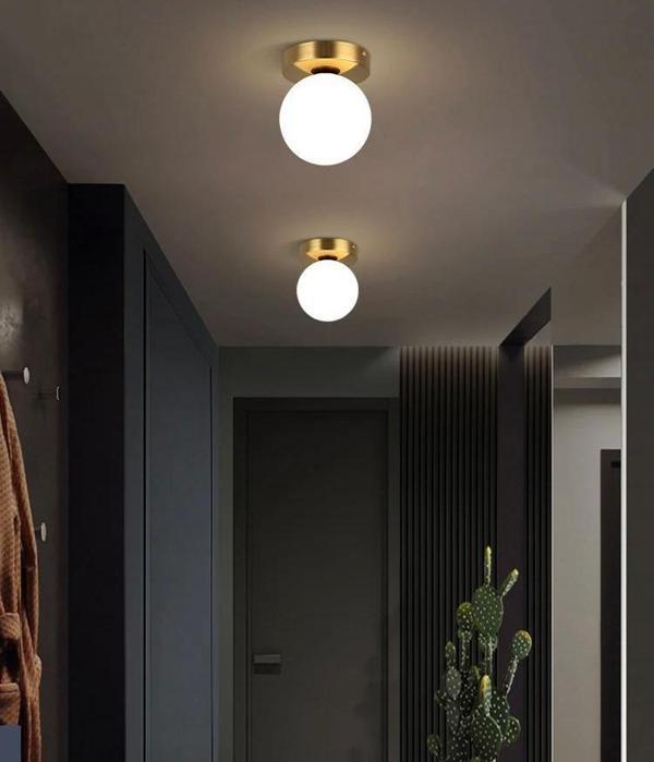 Rsylight Metal Modern Eskitme Kaplama Opal Camlı Tavan Plofyoner Tekli  Avize  - Image 1
