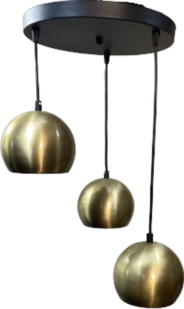 Rsylight Metal Modern Rustik Retro Eskitme Kaplama Yuvarlak 3 Lü Ledli Günışığı Ampullü Sarkıt Avize  - Image 1