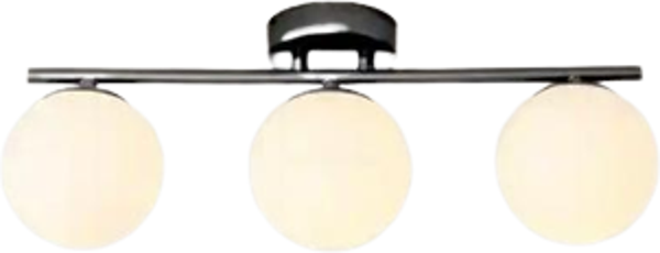 Rsylight Metal Modern Siyah Opal Camlı Tavan Plofyoner 3 LüTavan Avize - Image 1