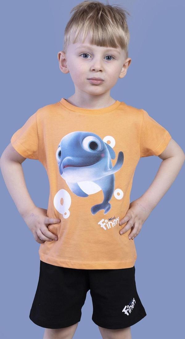 Toontoy Erkek Çocuk Balık Baskılı Şortlu Takım - Image 1