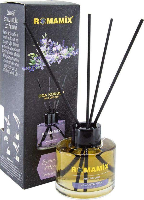 Romamix Lavanta& Misk Dekoratif Bambu Çubuklu Oda Kokusu & Oda Parfümü 100 Ml - Image 1