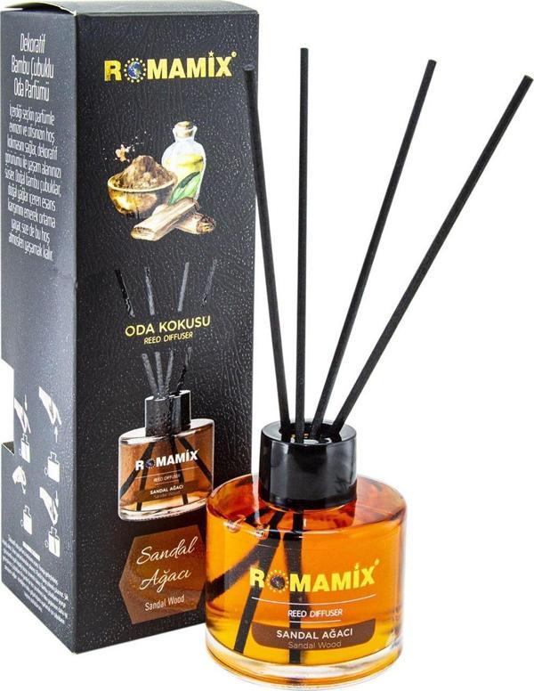 Romamix Sandal Ağacı Dekoratif Bambu Çubuklu Oda Kokusu & Oda Parfümü 100 Ml - Image 1