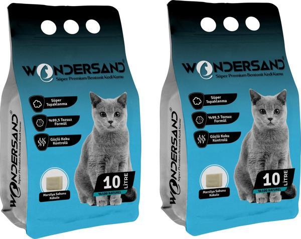 Wondersand Sabun Kokulu Kedi Kumu 10 LT X 2 Adet - Image 1