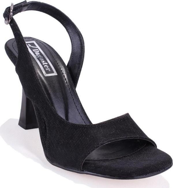 Dagoster DZA07-928455 Siyah Simli Abiye Topuklu Kadın Ayakkabı - Image 1