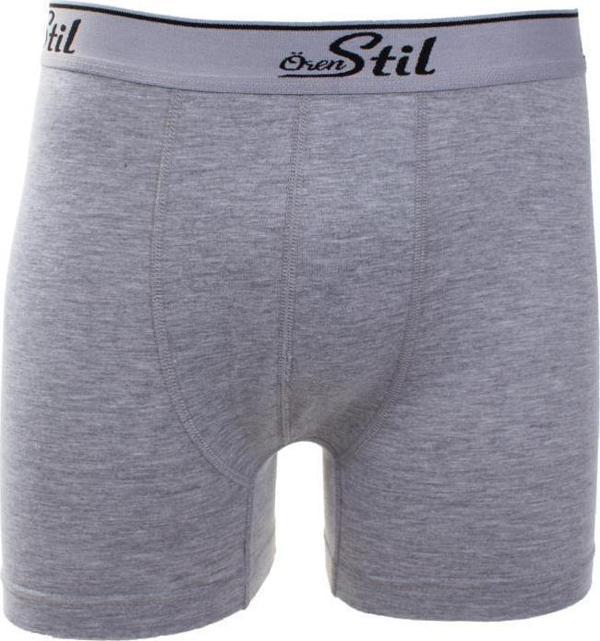 Ören Stil 44-8032 Gri 3'lü Paket Erkek Pamuklu Likralı Boxer - Image 1