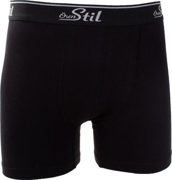 Ören Stil 44-8032 Siyah 3'lü Paket Erkek Pamuklu Likralı Boxer - Image 1