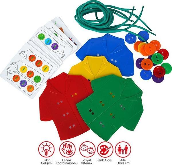 Button Clothes - Düğme İlikleme, Gömlek ve Kıyafet Giydirme Eğitici ve Eğlenceli Kutu Oyunu - Image 1