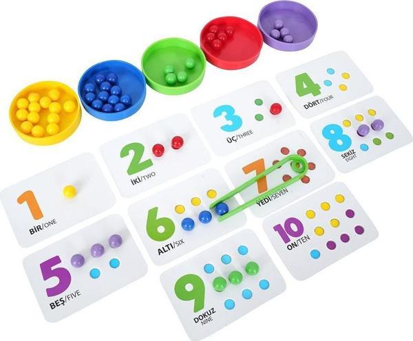 Clip Bead - 2+ Yaş Çocuklar İçin Tek ve Çok Oyunculu Eğitici Boncuk ve Misket Yerleştirme Matematik Kutu Oyunu - Image 1