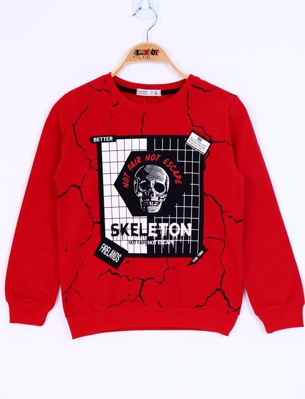Toontoy Erkek Çocuk Skeleton Baskılı Sweatshirt - Image 1