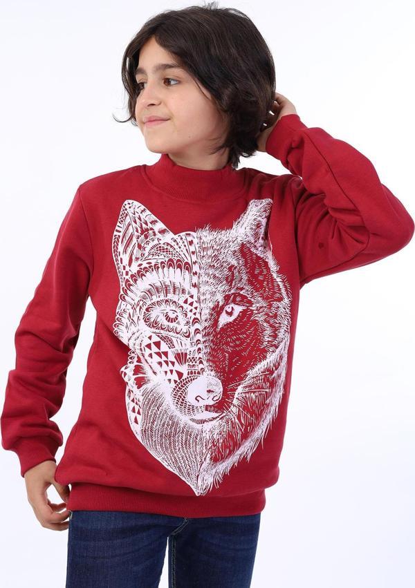 Toontoy Erkek Çocuk Kurt Baskılı Sweatshirt - Image 1