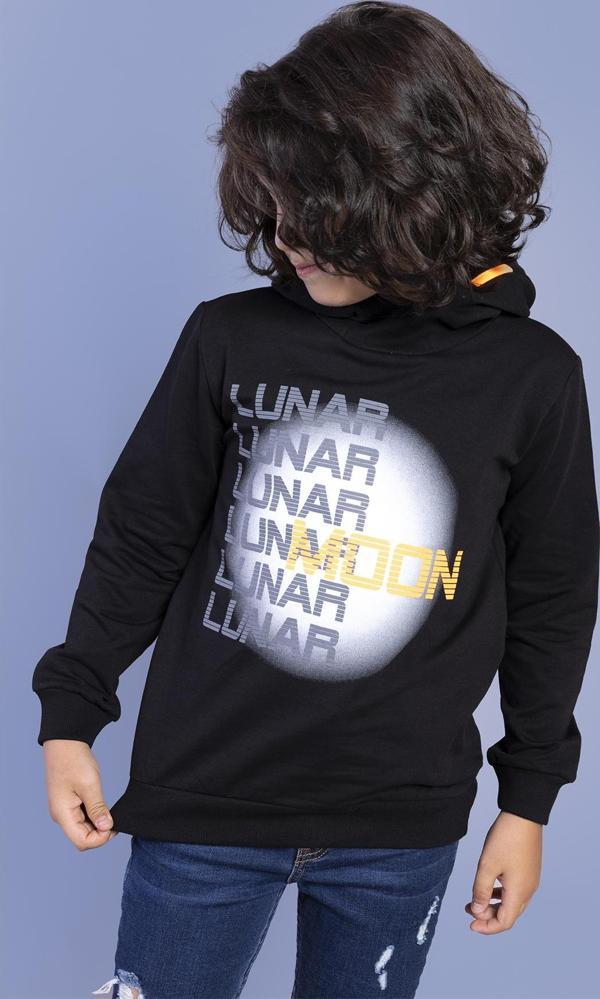 Toontoy Erkek Çocuk Kapüşonlu Baskılı Sweatshirt - Image 1