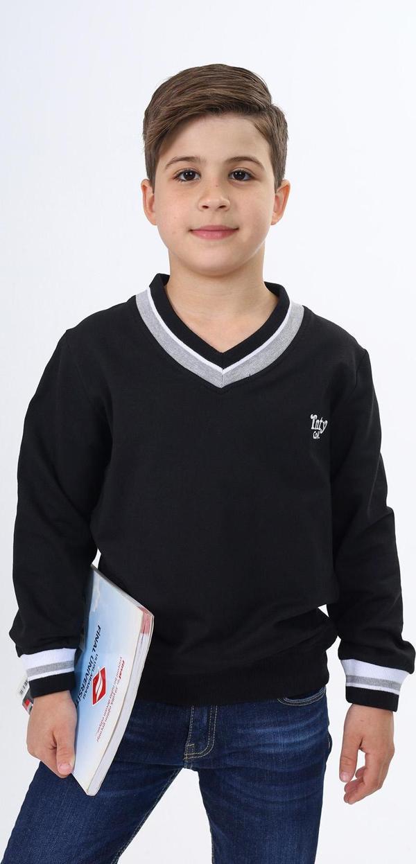 Toontoy Erkek Çocuk Okul Nakışlı Sweatshirt - Image 1