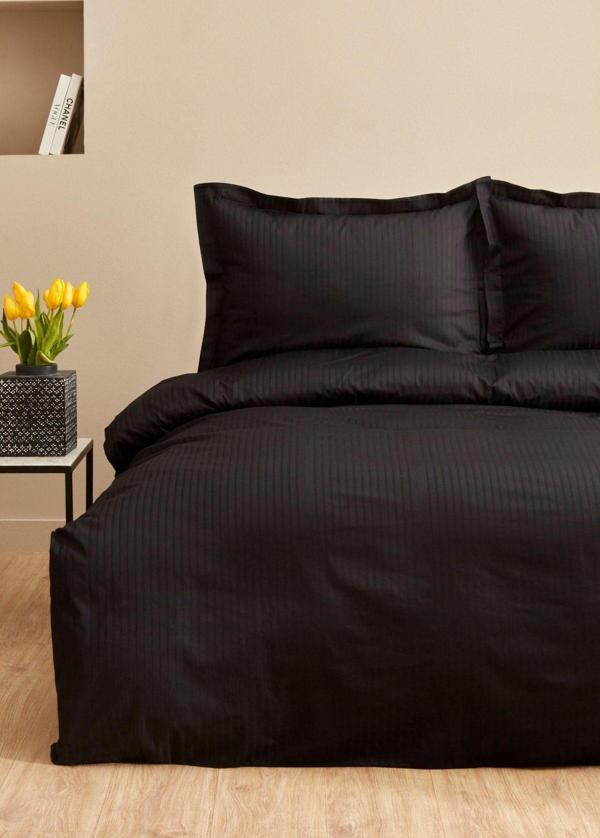 Karaca Home Uniq %100 Pamuk Tek Kişilik Saten Nevresim Takımı Siyah - Image 1