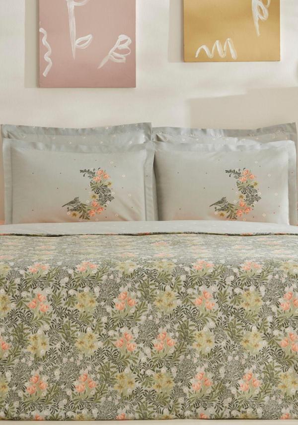 Karaca Home Cindy %100 Pamuk Tek Kişilik Nevresim Takımı Yeşil - Image 1