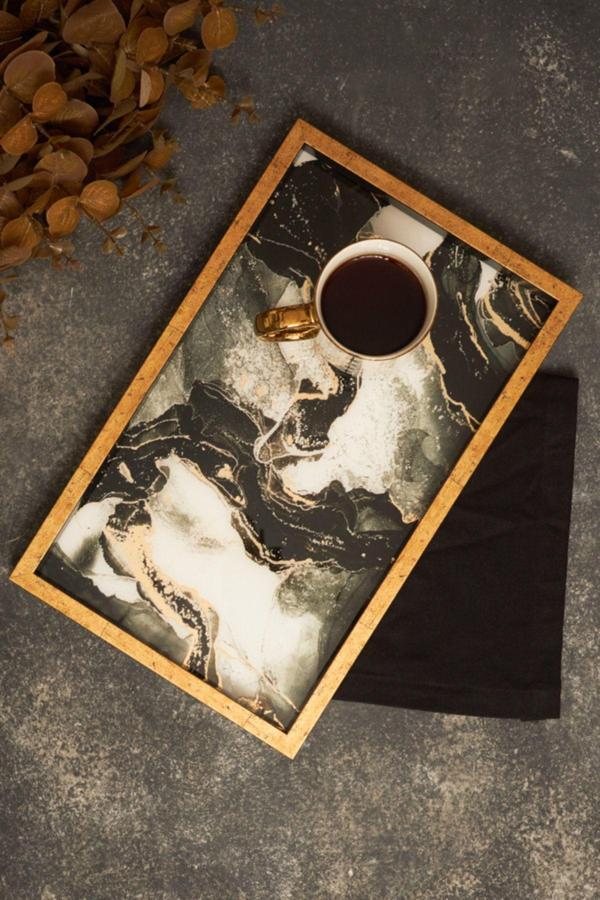 Karaca Home Moroccan Marble Tepsi 40x25 cm - Image 1