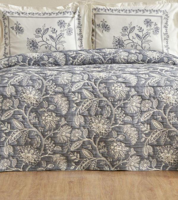 Karaca Home Clay Çift Kişilik Yatak Örtüsü Seti İndigo - Image 1