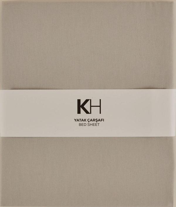  Karaca Home Basic %100 Pamuk Çift Kişilik Düz Çarşaf Gri - Image 1