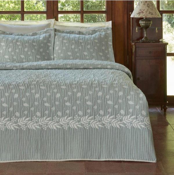 Karaca Home Sasil Çift Kişilik Yatak Örtüsü Seti Mint - Image 1