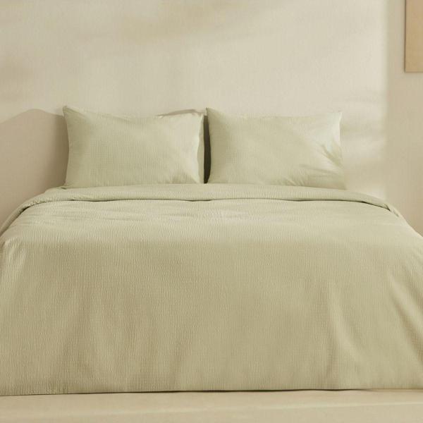 Karaca Home Fiora Soft Touch %100 Pamuk Çift Kişilik Nevresim Takımı Yeşil - Image 1