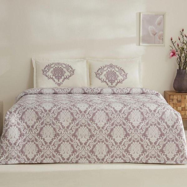 Karaca Home Nolven Çift Kişilik Yatak Örtüsü Seti Mürdüm - Image 1