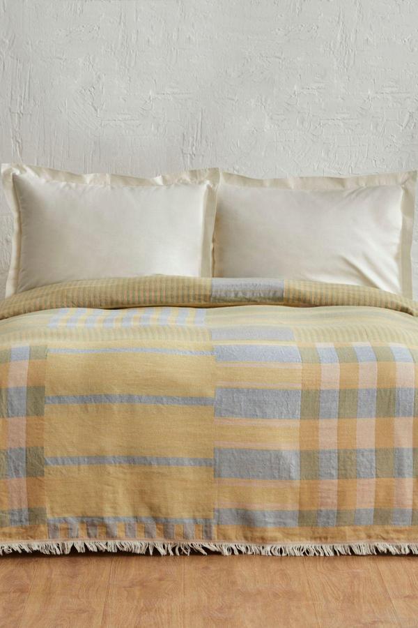Karaca Home Striped %100 Pamuk Çift Kişilik Müslin Pike Mavi - Image 1
