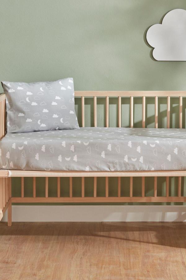 Karaca Home Bebek Cloudy Yastık Çarşaf Set Gri - Image 1