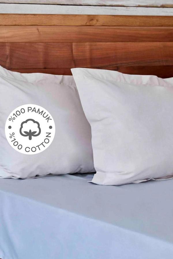 Karaca Home %100 Pamuk Düz Çarşaf Çift Kişilik Mavi  - Image 1