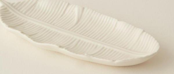 Karaca Home Leaf Dekoratif Tabak Beyaz - Image 1