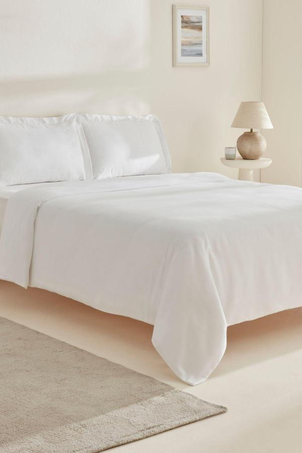 Karaca Home White Collection Felves %100 Pamuk King Size Nevresim Takımı Beyaz - Image 1