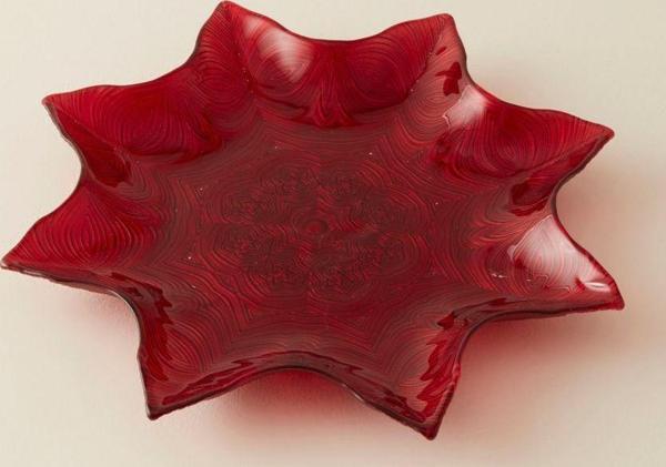 Karaca Home New Year Yılbaşı Angelic Dekoratif Tabak Kırmızı - Image 1